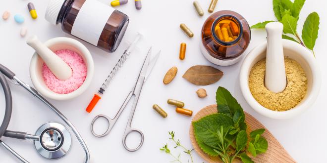 prescription medications and natural herbs