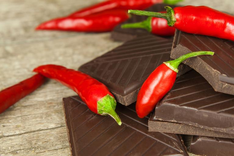 Chili peppers and dark chocolate